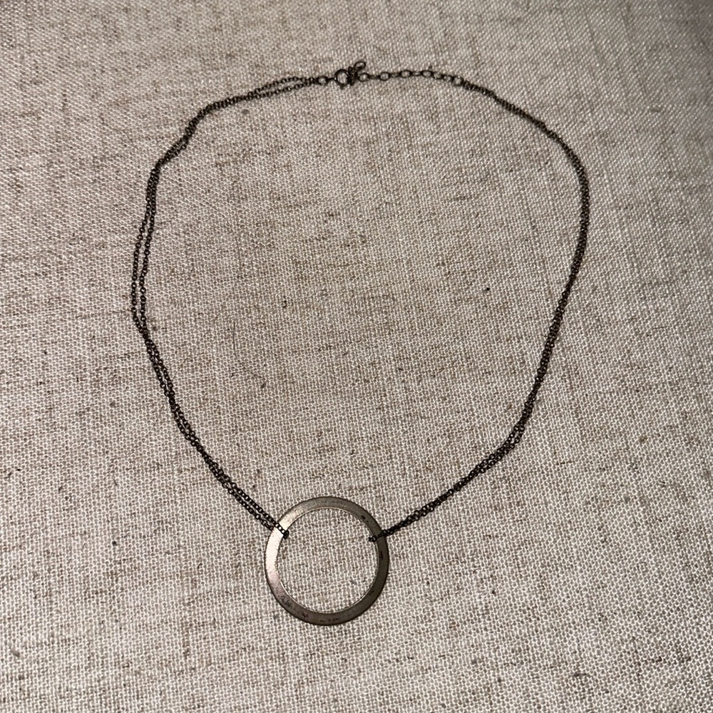 Sterling silver circle necklace